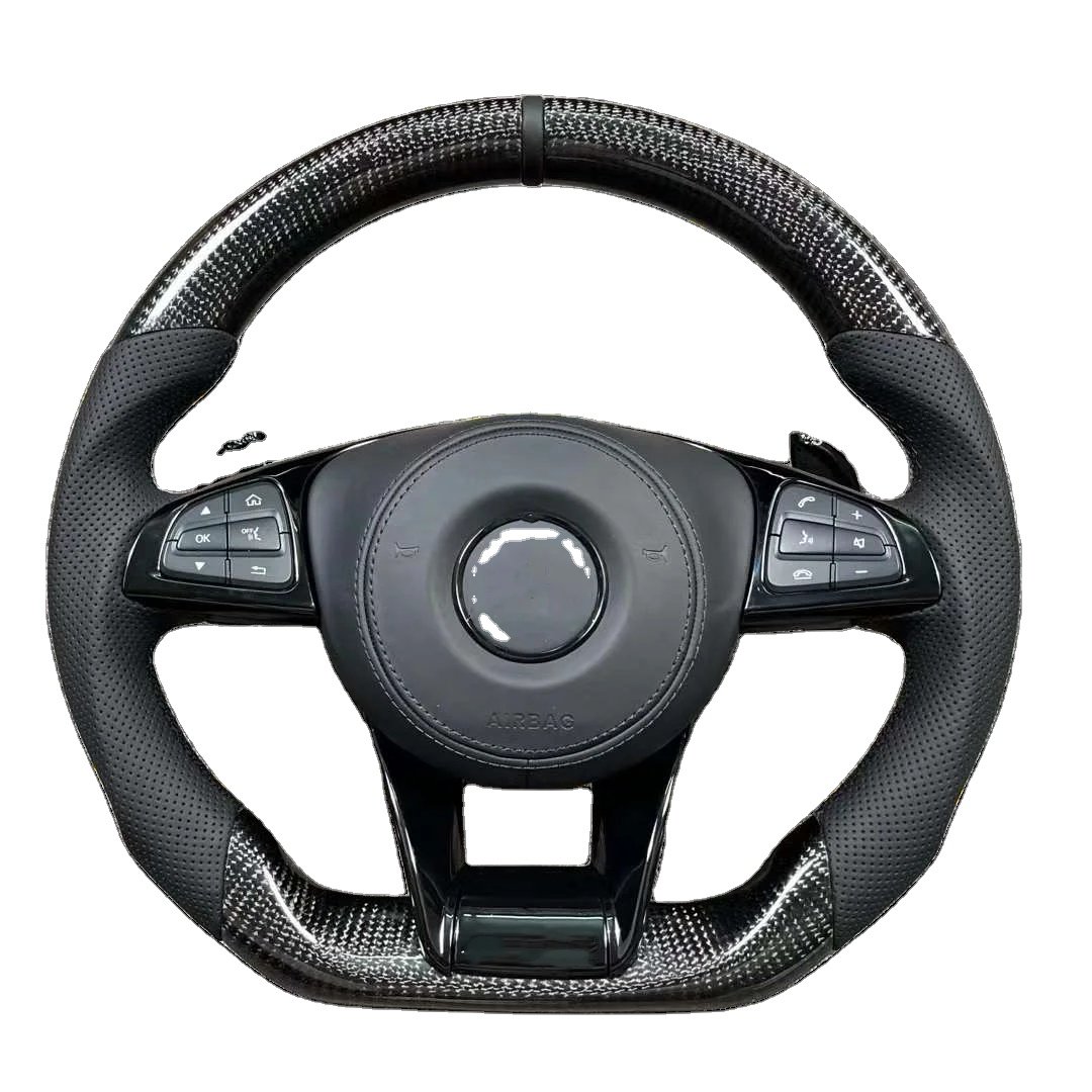 Modification for Mercedes-Benz AMG Carbon Fiber Steering Wheel With Perforated Leather Steering Wheel